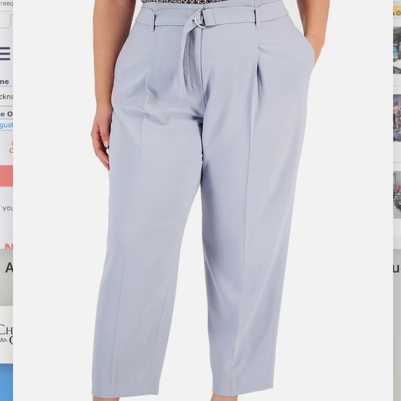 NWT Bar III Pastel Blue Paperbag Pants - Picture 5 of 5